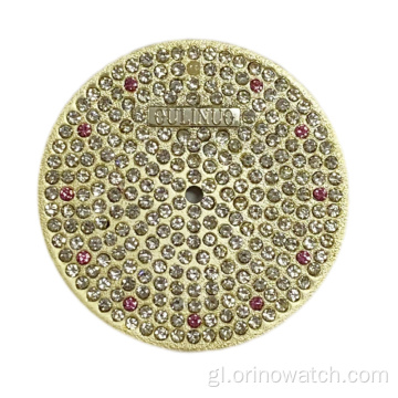 Bling bling cz dial de pedra para reloxo